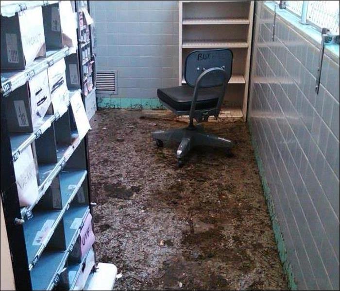 Flooded commercial room 