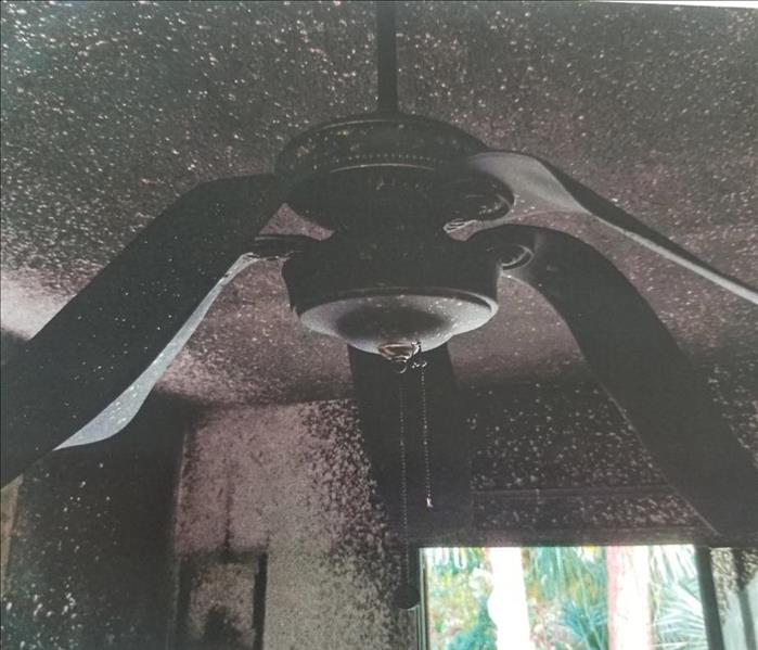 Photo of a burned ceiling fan